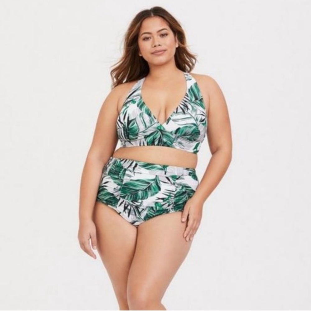 Torrid High Rise Rouched Cheeky Bikini Bottoms